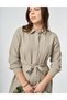 50% Lyocell Dress with Waist Tie Detail - 2