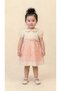 Soft Rose Embroidered Collared Baby Girl Dress - Children's Dress - 4