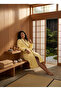 Shawl Collar Long Women's Bathrobe – Cotton Kimono with Shepherd Stitching - 3