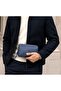 Men's Navy Blue Handbag Portfolio Bag with Wrist Strap and Belt Handbag
