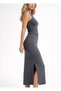 Anthracite Color Slit Skirt - 2