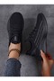 Black Unisex Walking Lightweight Knit Shoes