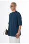 Oversized Knitwear T-Shirt with Front Button Detail - 4