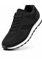 Unisex Black White Lace-Up Mesh Breathable Comfortable Sole Walking Sneakers Sneakers - 5