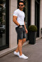 Men's Denim Shorts Slim Fit Jean Shorts - C342 - 8
