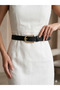 Women's Belt Gold Chain Patterned Buckle Faux Leather Belt Waist Belt Coat Belt Dress Belt Trouser Belt Unisex Belt