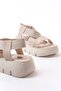Girl's Beige Lightweight Elastic Non-Slip Sole Orthopedic Sandals - 6