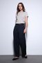 Navy Blue Pleated Palazzo Women's Trousers