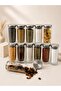 H'Ola 12' Li Vacuum Sealed Metal Lid Thick Glass Labeled Spice Jar Set -14*6 Cm-300 Ml-Labeled - 5