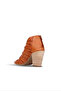 Tan Leather Women's Heeled Sandals - 4