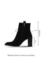 Black Suede-Leather Women's Heeled Boots 33Wb5540 - 3