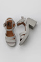 Ecru Leather Women's Heeled Sandals 01Wy12506 - 5