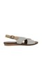 Gray Beige Leather Women's Flat Sandals 01Wu8213 - 2