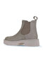 Beige Suede Women's Wedge Heeled Boots 01Wv9002 - 4