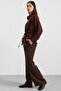 Waist Gathered Casual Model Shirt Brown 9413 - 5