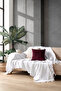 White Cotton Decorative Sofa Cover 170X230 Size Optimal Non-Slip Design