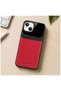 Apple iPhone 14 Compatible Case Lens Leather Case Red - 4