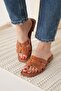 Tan Genuine Leather Slippers Tr31My66D - 6