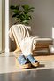 Women's Holi Denim Blue 10 cm Cork Sole Slippers K-920 - 5