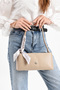 Tn-203 Baguette Shawl Women's Shoulder Bag Hand Bag Handle Bag Sand - 2
