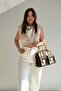 Striped Crop Blouse with Accessories Brown - 2