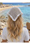 Women's Sequined Mesh Knitted Bandana -White