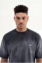 Men's Logo Embroidered Oversize T-Shirt Black - 2