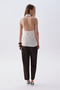 Women's Ecru Fitted Blouse with Buckle Detail - 2