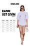 Oisty women's soft fabric 100% organic cotton print and stone detailed white t-shirt - 6