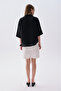 Women's Black 3/4 Sleeve Linen Shirt - 2