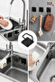 Matte Black Adhesive Multi-Purpose Holder Set of 6 - Dish Sponge, Kitchen and Bathroom Hanger M-Sng1 - 2