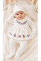 5-Piece Organic Cotton Floral Embroidered Newborn Baby Girl Hospital Discharge Set / Baby Girl Bodysuit Set - 5