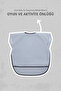 Short Sleeve Waterproof Baby Bib for Feeding, Playing and Activities Gray - 2