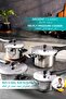 Argent Classic 6.5L Triply Stainless Steel Pressure Cooker Pan Outer Lid Induction Gas - 5