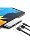 محول USB-C 4 في 1، شحن PD 3.0، منفذ 4K، USB 3.0، مقبس سماعات رأس 3.5 ملم، تصميم مدمج، نقل بيانات عالي السرعة، فضي، للحواسيب المحمولة - 4