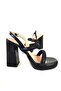 Platform Sole Thick High Heel Patent Leather Stone Evening Dress Shoes - 5