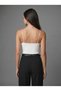 Women's White Thin Strap Bodysuit with Snap Fasteners Slim Fit Lycra Basic Bodysuit - 3
