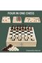 4-in-1 Sling Puck Game Set, Chess Checkers Tic Tac Toe, Foldable Portable Board Game