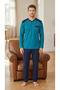 100% Cotton Single Jersey Shirt with Pocket Men's Pajama Set 955 - 4