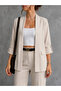 Women's Wear and Go Buttoned Folded Beige Jacket