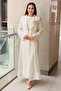 Double-Breasted Collar Organza Combination Inside-Out Size B Abaya - 2