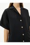 Crop Shirt Pocket Detailed Short Sleeve - 5