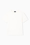 Men's Short Sleeve Slim Fit Short Length Woven Fabric White T-Shirt - 2