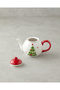 Snow Smile Dolomite Teapot 640 ml White - Red - 2