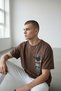 Unisex Brown New Moment Printed Oversize T-shirt - 2