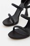 Women's Three-Stripe Stone Detailed Back Zipper Thin Heeled Evening Dress Shoes Black - 3