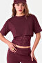 Burgundy Lace Athlete Short Sleeve Blouse