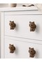 4-Piece Brown Cat Figure Handle Children's Room Knitted Patterned Decorative Drawer Animal Figured Cabinet Handle (Set of 4) - 2