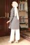 Striped Embroidery Detailed Suit Black 19261 - 4