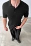 Polo Collar Hair Braided Knitwear T-Shirt - 3